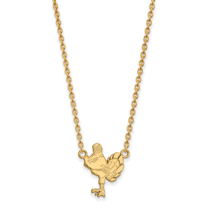 10K Gelbgold Logoart Virginia Tech Hokiebird Groß Anhänger 18 Zoll Halskette
