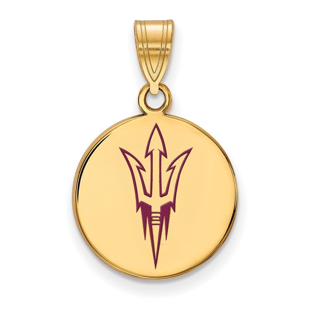 Vergoldet Sterlingsilber Logoart Arizona State University Pitchfork Mittel Emailliert Plättchen Anhänger