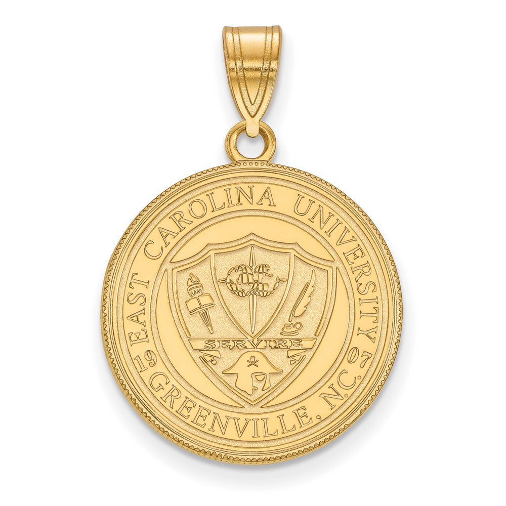Vergoldet Sterlingsilber Logoart Ost Carolina University Groß Wappen Anhänger