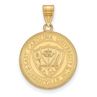 Vergoldet Sterlingsilber Logoart Ost Carolina University Groß Wappen Anhänger