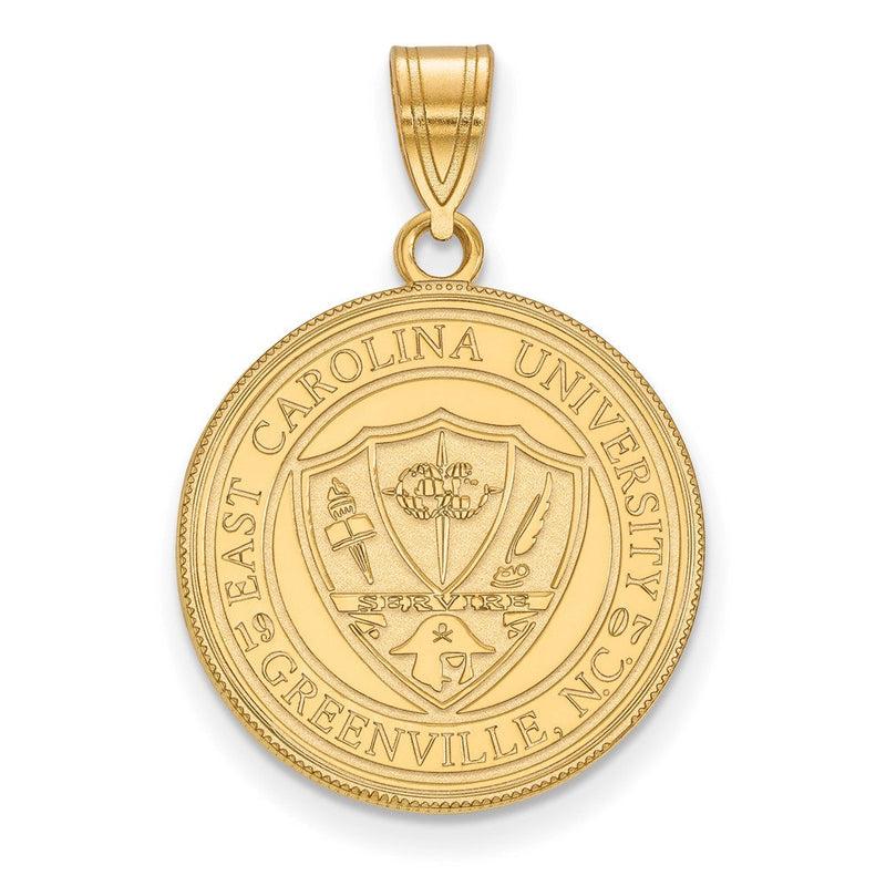 Vergoldet Sterlingsilber Logoart Ost Carolina University Groß Wappen Anhänger