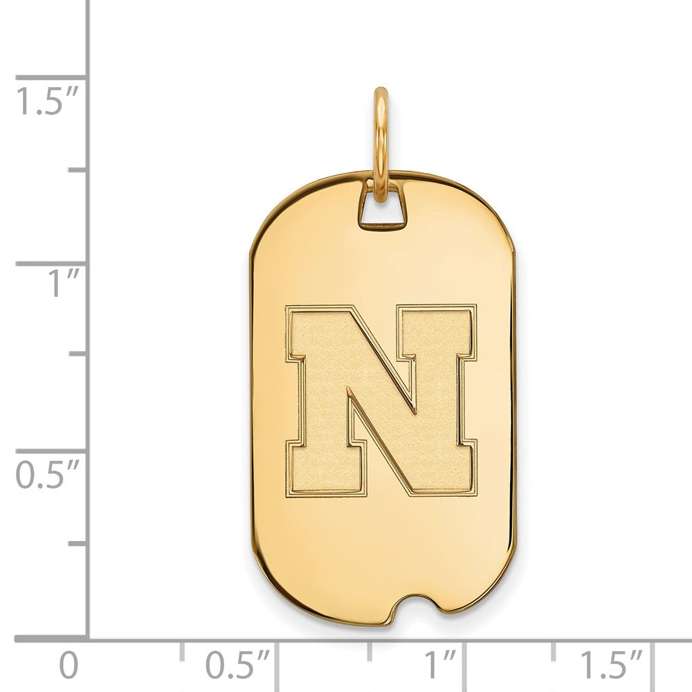 Vergoldet Sterlingsilber Logoart University Of Nebraska Buchstabe N Klein Erkennungsmarke Anhänger