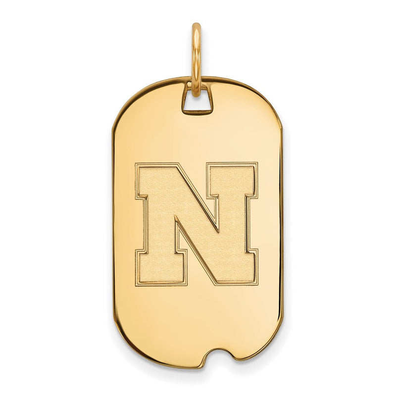 10K Gelbgold Logoart University Of Nebraska Buchstabe N Klein Erkennungsmarke Anhänger