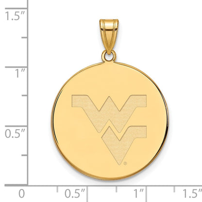 14K Gelbgold Logoart West Virginia University W V Extra Groß Plättchen Anhänger