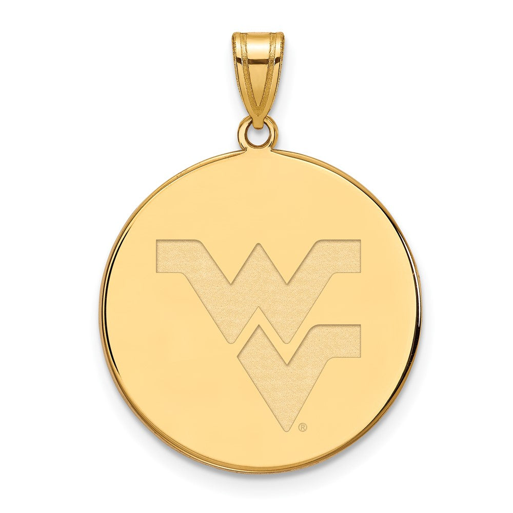 Vergoldet Sterlingsilber Logoart West Virginia University W V Extra Groß Plättchen Anhänger