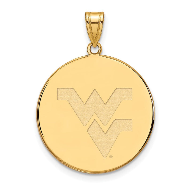 10K Gelbgold Logoart West Virginia University W V Extra Groß Plättchen Anhänger