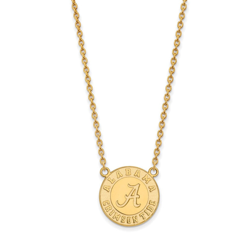Vergoldet Sterlingsilber Logoart University Of Alabama Crimson Tide Groß Anhänger 18 Zoll Halskette