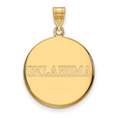Vergoldet Sterlingsilber Logoart University Of Oklahoma Groß Plättchen Anhänger