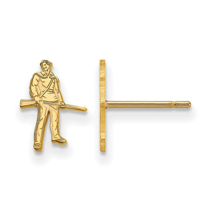 Vergoldet Sterlingsilber Logoart West Virginia University Mountaineer Extra Klein Ohrstecker