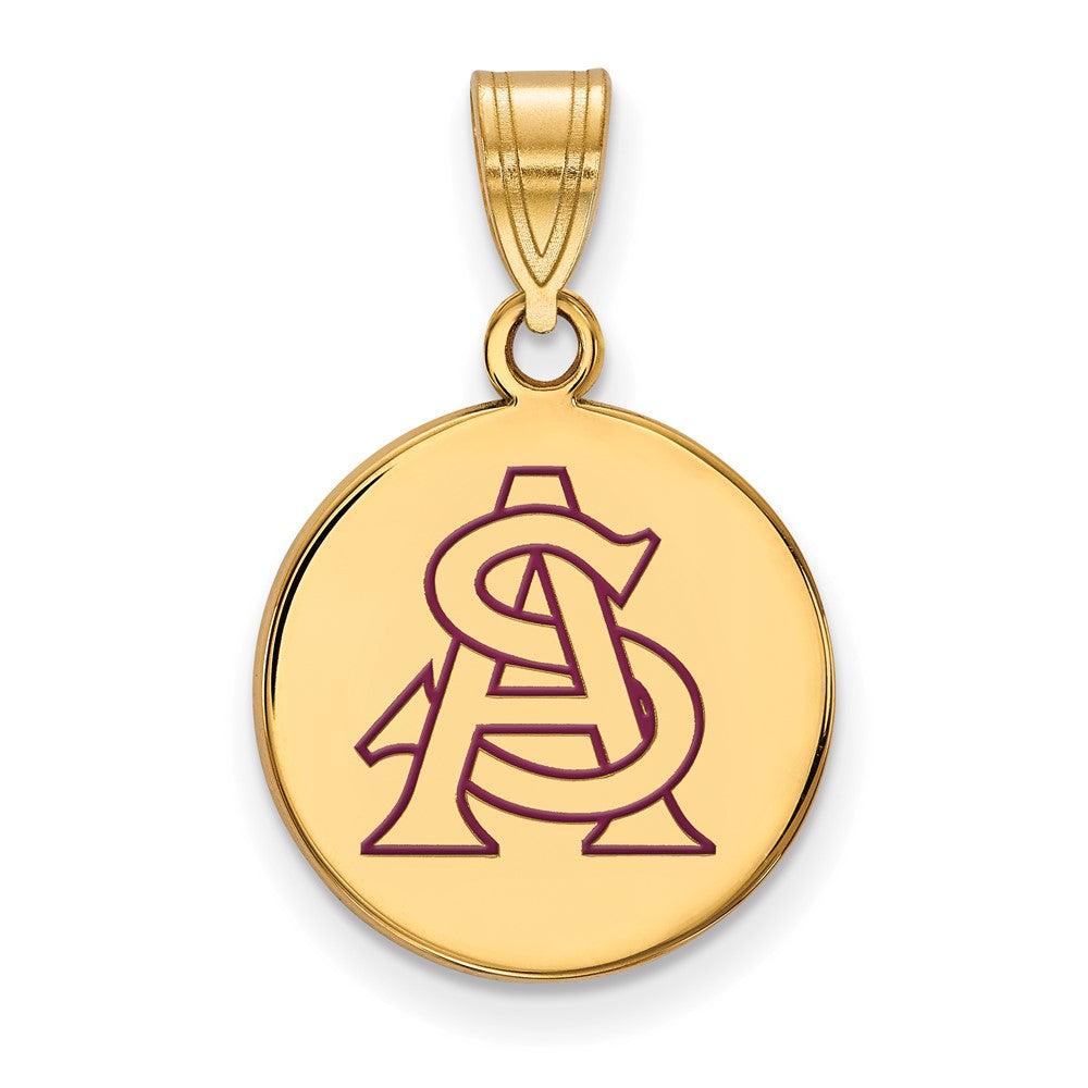 Vergoldet Sterlingsilber Logoart Arizona State University A S Mittel Emailliert Plättchen Anhänger