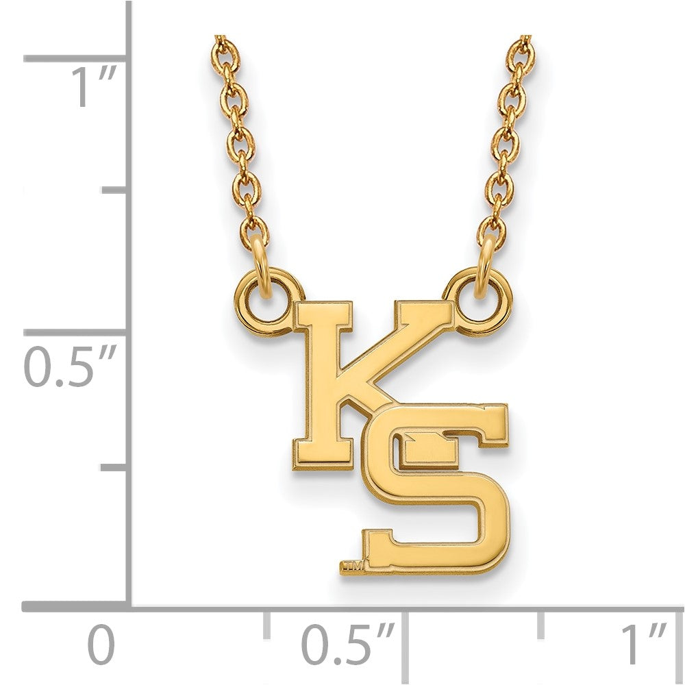 Vergoldet Sterlingsilber Logoart Kansas State University K S Klein Anhänger 18 Zoll Halskette