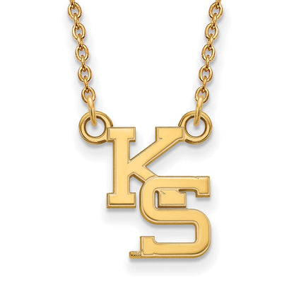 Vergoldet Sterlingsilber Logoart Kansas State University K S Klein Anhänger 18 Zoll Halskette