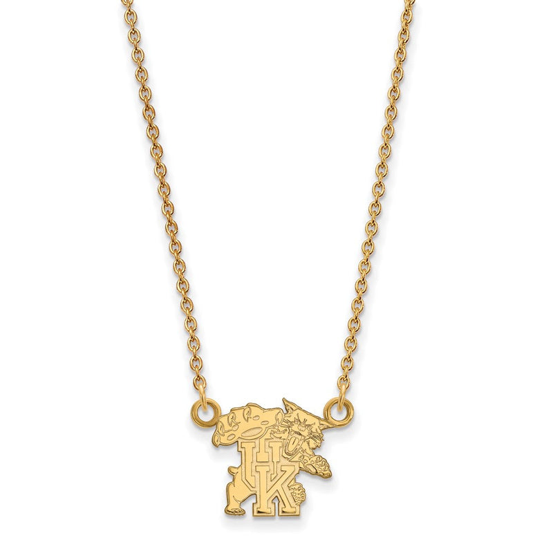 Vergoldet Sterlingsilber Logoart University Of Kentucky U K Wildkatze Klein Anhänger 18 Zoll Halskette