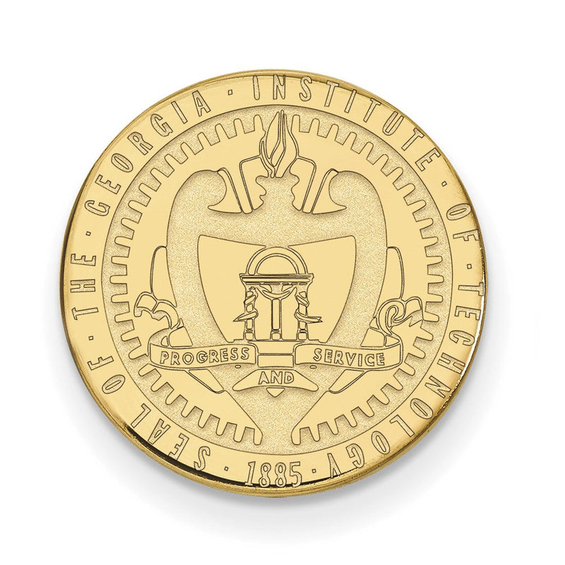14K Gelbgold Gold Logoart Georgia Institut Of Technologie Wappen Anstecknadel