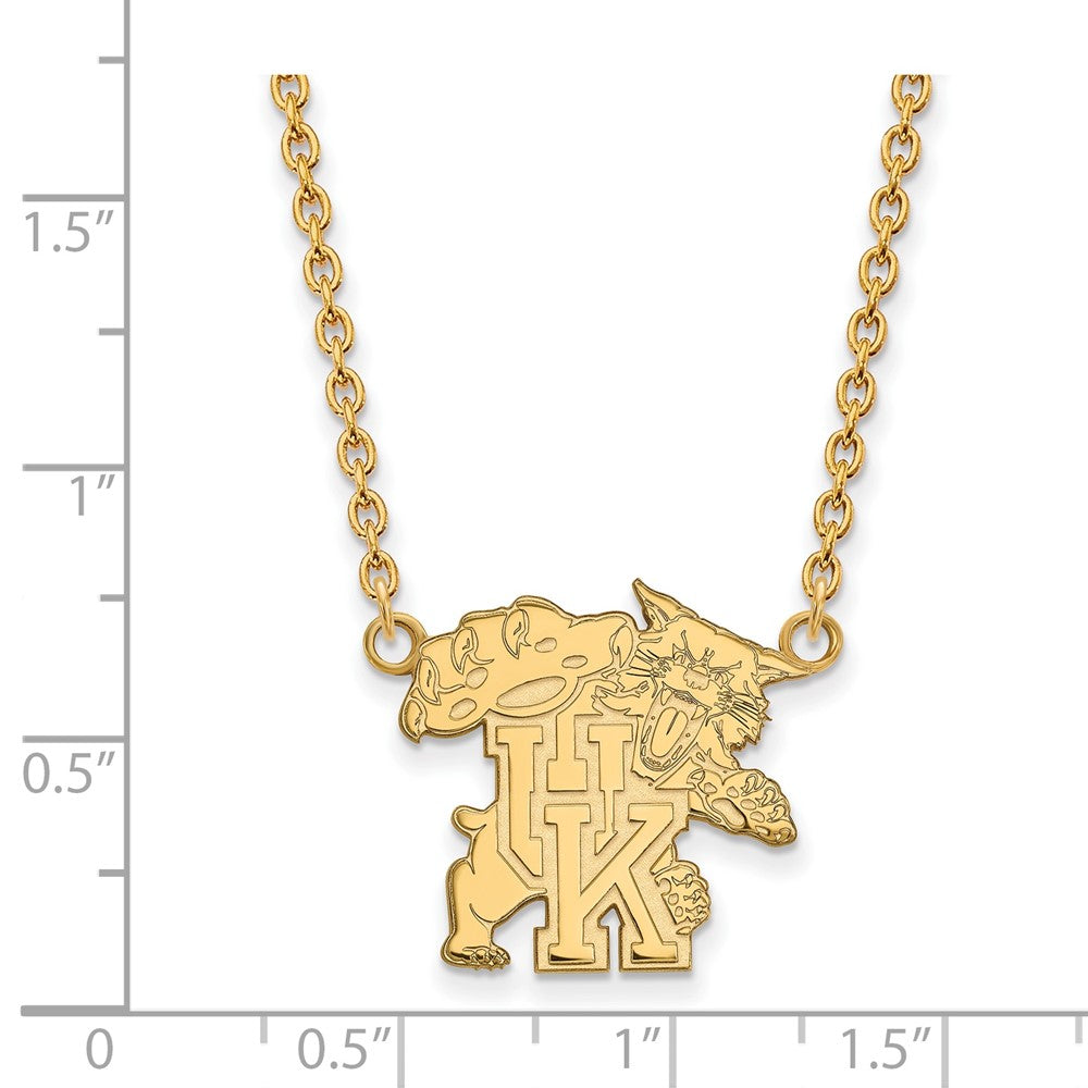 10K Gelbgold Logoart University Of Kentucky U K Wildkatze Groß Anhänger 18 Zoll Halskette