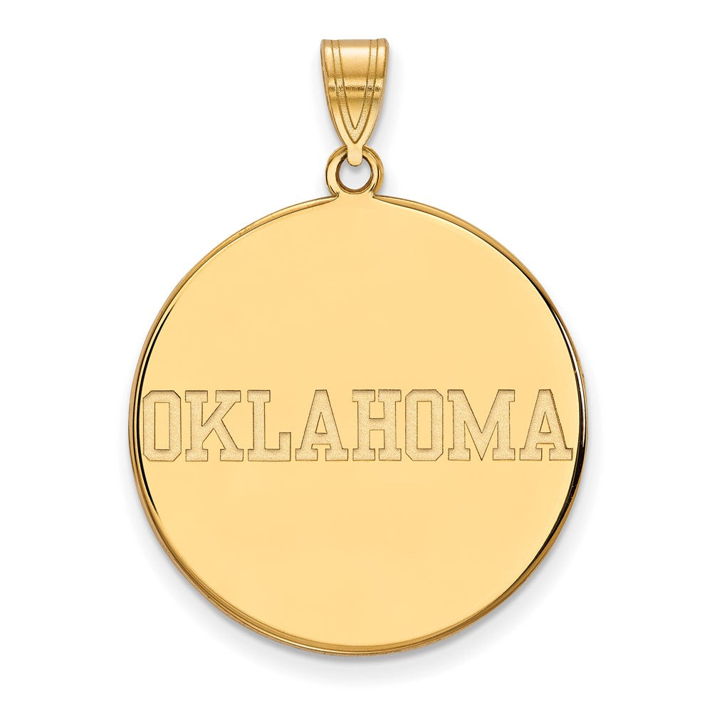 Vergoldet Sterlingsilber Logoart University Of Oklahoma Extra Groß Plättchen Anhänger
