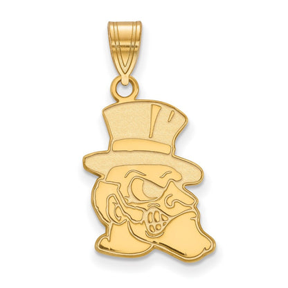 Vergoldet Sterlingsilber Logoart Wake Forest University Demon Deacon Groß Anhänger