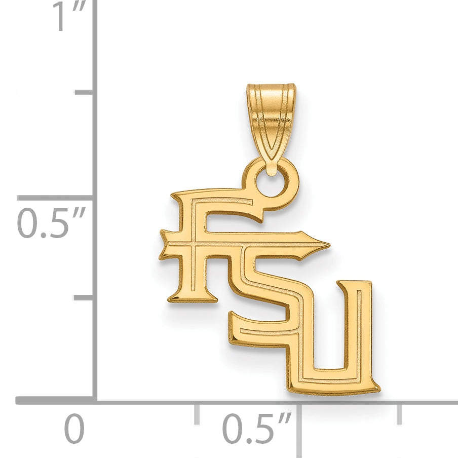Vergoldet Sterlingsilber Logoart Florida State University F S U Klein Anhänger