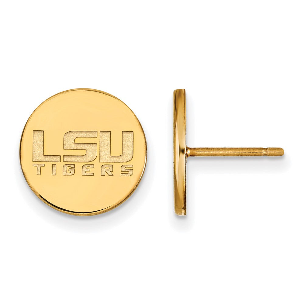 Vergoldet Sterlingsilber Logoart Louisiana State University L S U Tigers Klein Plättchen Ohrstecker