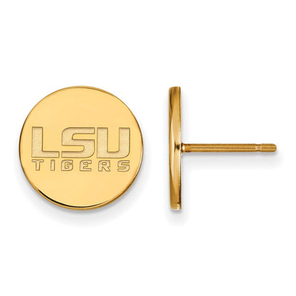 Vergoldet Sterlingsilber Logoart Louisiana State University L S U Tigers Klein Plättchen Ohrstecker