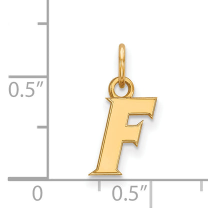 Vergoldet Sterlingsilber Logoart University Of Florida Buchstabe F Extra Klein Anhänger