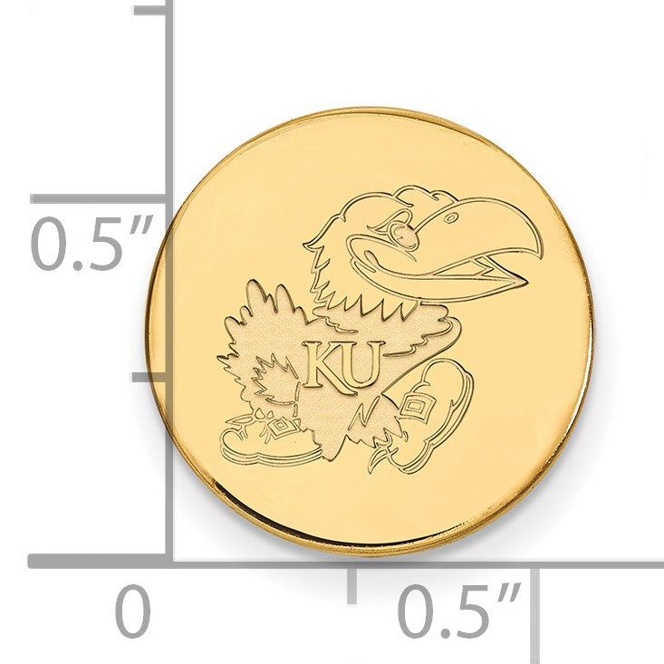 14K Gelbgold Gold Logoart University Of Kansas Jayhawk Anstecknadel