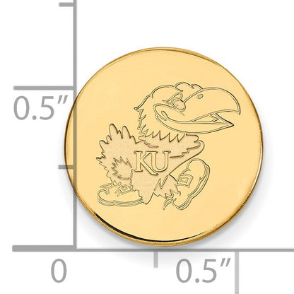 14K Gelbgold Gold Logoart University Of Kansas Jayhawk Anstecknadel