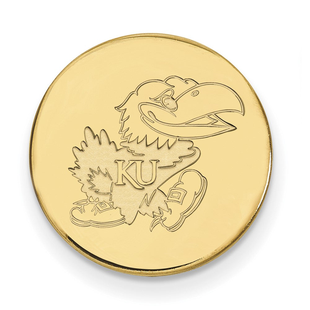 14K Gelbgold Gold Logoart University Of Kansas Jayhawk Anstecknadel