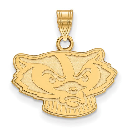 10K Gelbgold Logoart University Of Wisconsin Badger Klein Anhänger