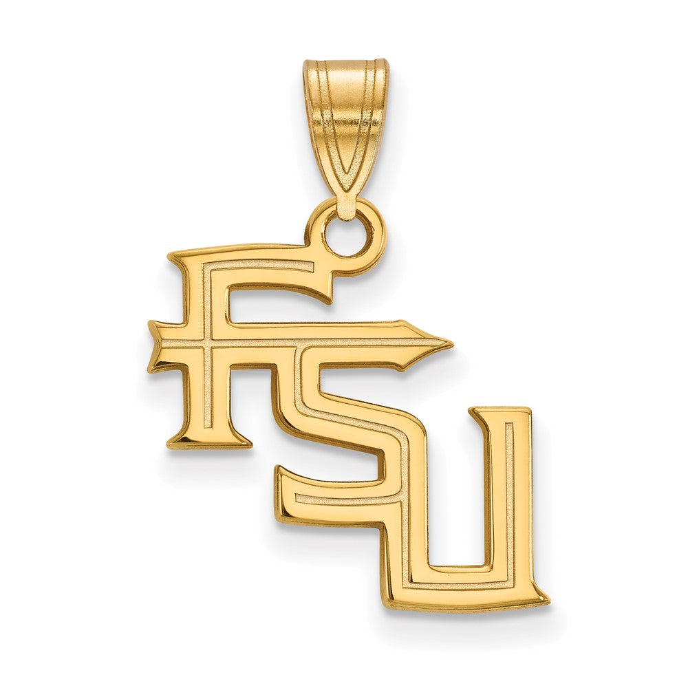 10K Gelbgold Logoart Florida State University F S U Mittel Anhänger