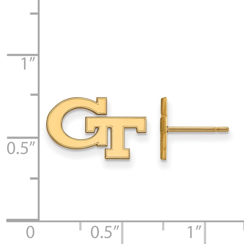 10K Gelbgold Logoart Georgia Institut Of Technologie G T Extra Klein Ohrstecker