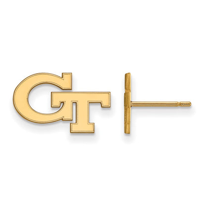 10K Gelbgold Logoart Georgia Institut Of Technologie G T Extra Klein Ohrstecker