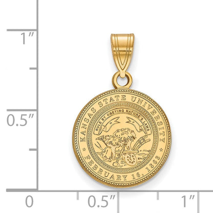 Vergoldet Sterlingsilber Logoart Kansas State University Mittel Wappen Anhänger