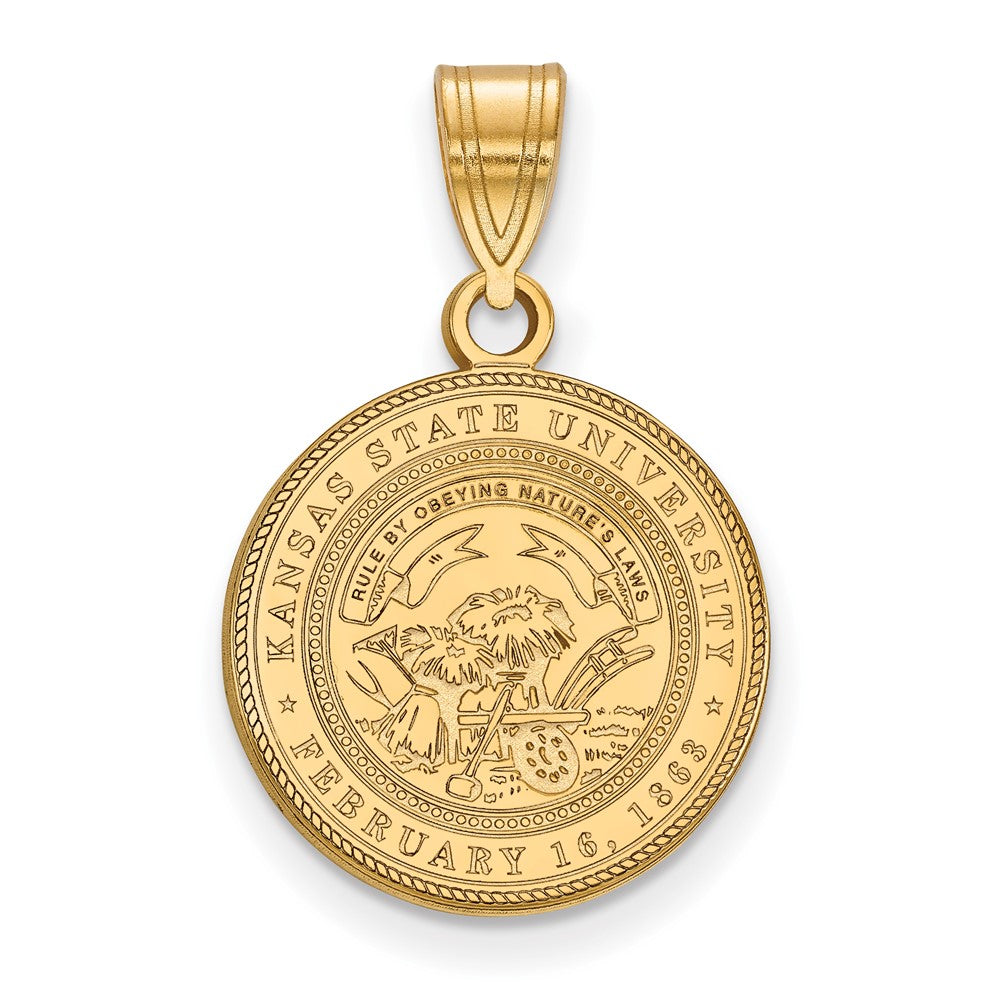 Vergoldet Sterlingsilber Logoart Kansas State University Mittel Wappen Anhänger