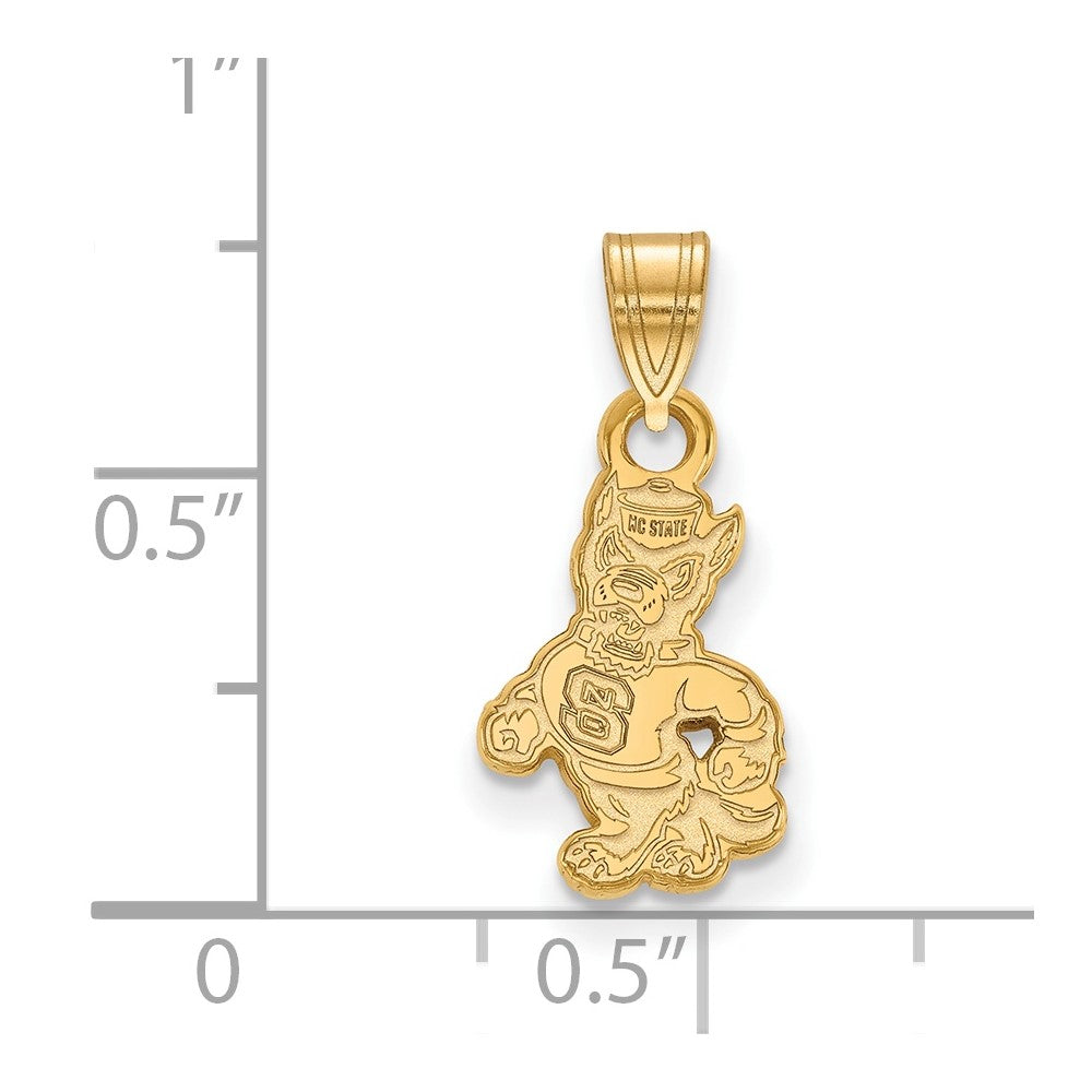 10K Gelbgold Logoart North Carolina State University Wolf Klein Anhänger