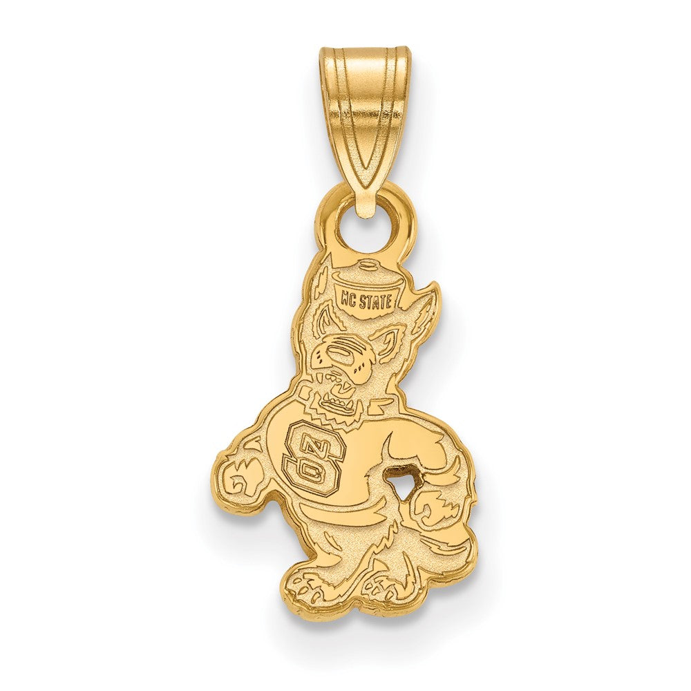 Vergoldet Sterlingsilber Logoart North Carolina State University Wolf Klein Anhänger