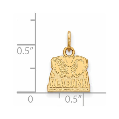 Vergoldet Sterlingsilber Logoart University Of Alabama Elefant Extra Klein Anhänger