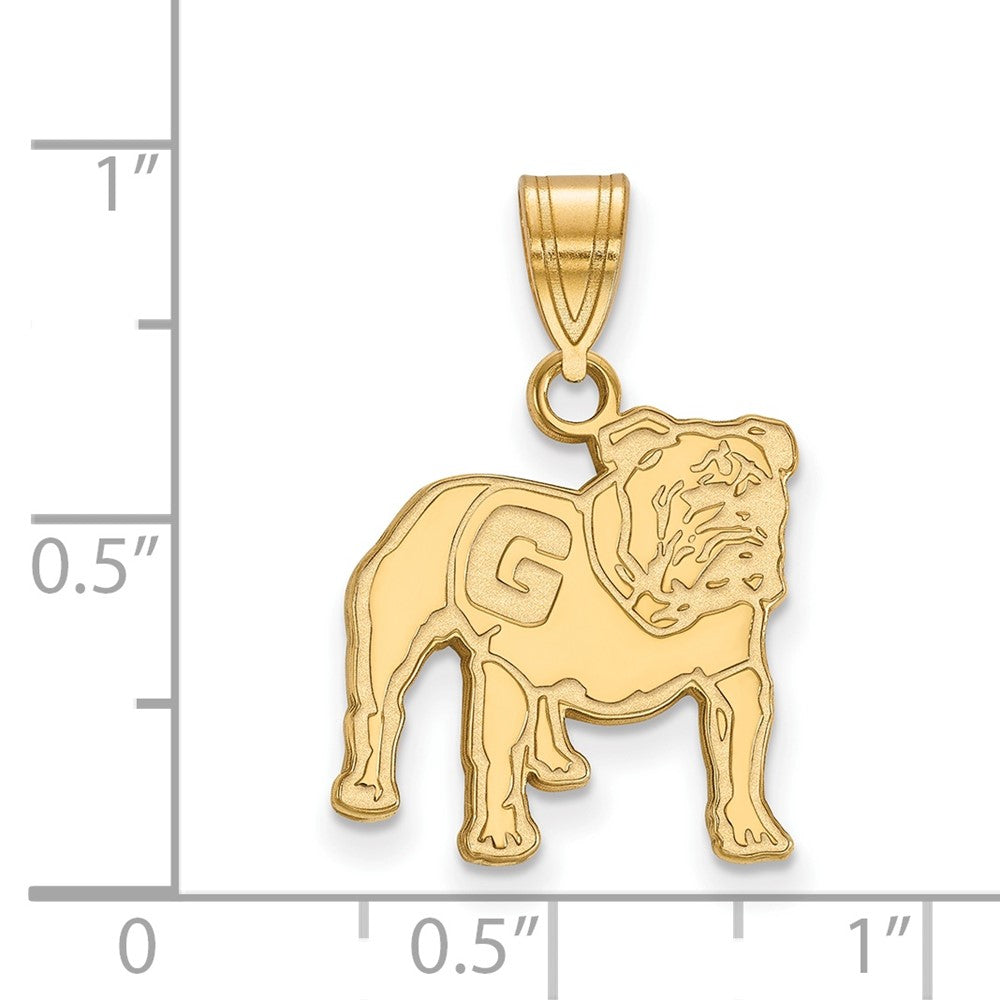 10K Gelbgold Logoart University Of Georgia Bulldog Mittel Anhänger