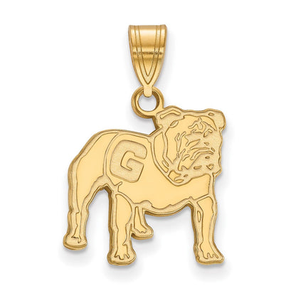 10K Gelbgold Logoart University Of Georgia Bulldog Mittel Anhänger