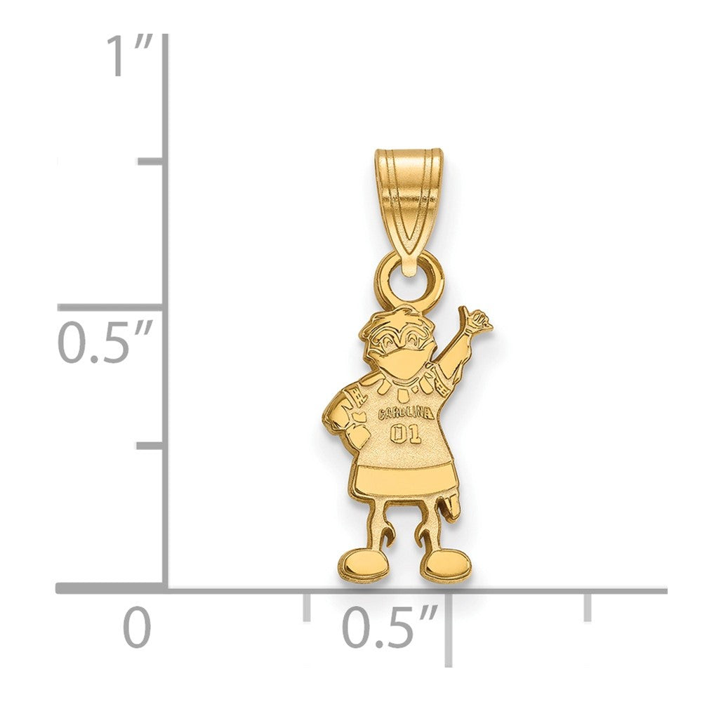 10K Gelbgold Logoart University Of South Carolina Mascot Klein Anhänger
