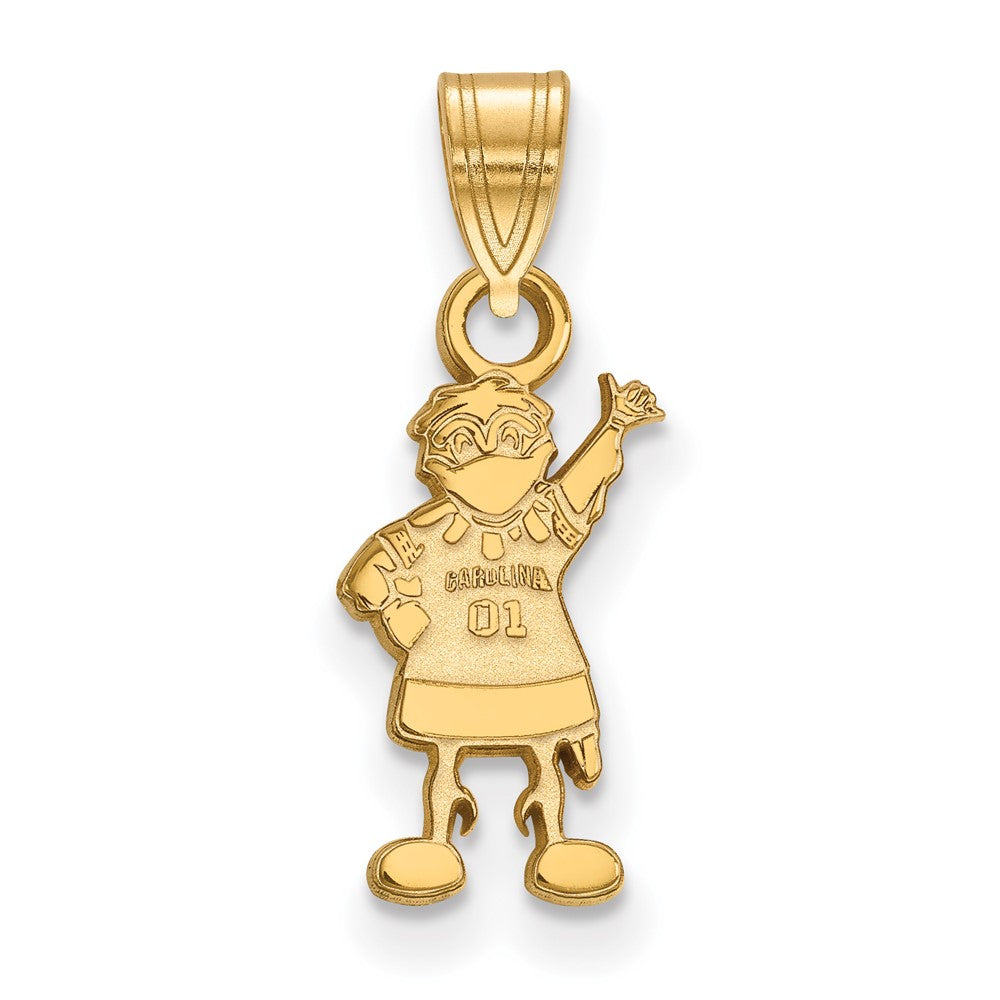 10K Gelbgold Logoart University Of South Carolina Mascot Klein Anhänger