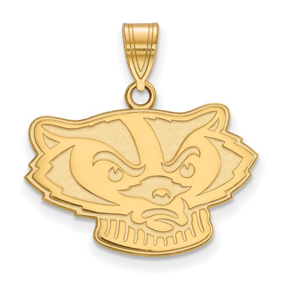 Vergoldet Sterlingsilber Logoart University Of Wisconsin Badger Mittel Anhänger