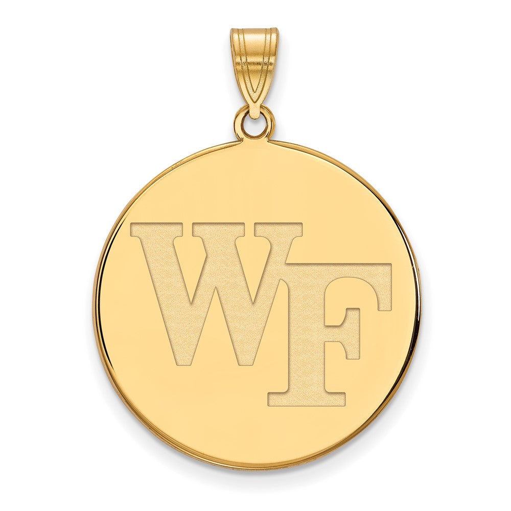 10K Gelbgold Logoart Wake Forest University W F Extra Groß Plättchen Anhänger