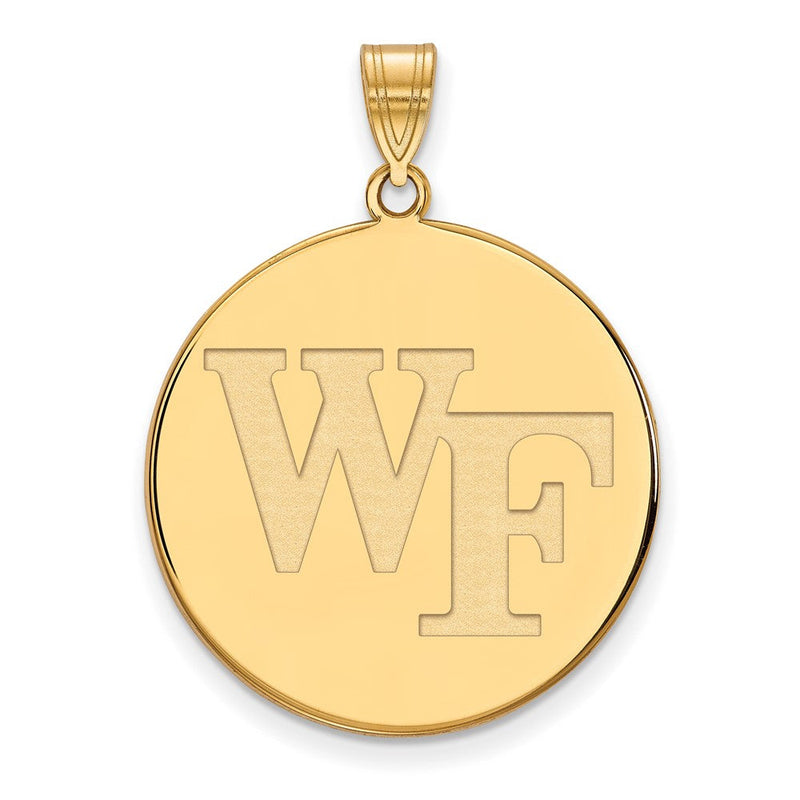 10K Gelbgold Logoart Wake Forest University W F Extra Groß Plättchen Anhänger