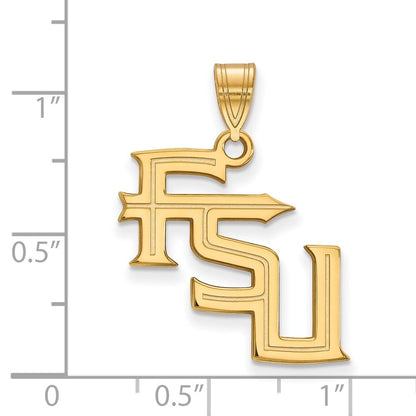 Vergoldet Sterlingsilber Logoart Florida State University F S U Groß Anhänger