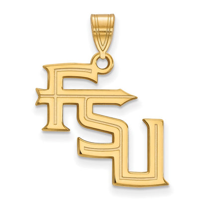 Vergoldet Sterlingsilber Logoart Florida State University F S U Groß Anhänger