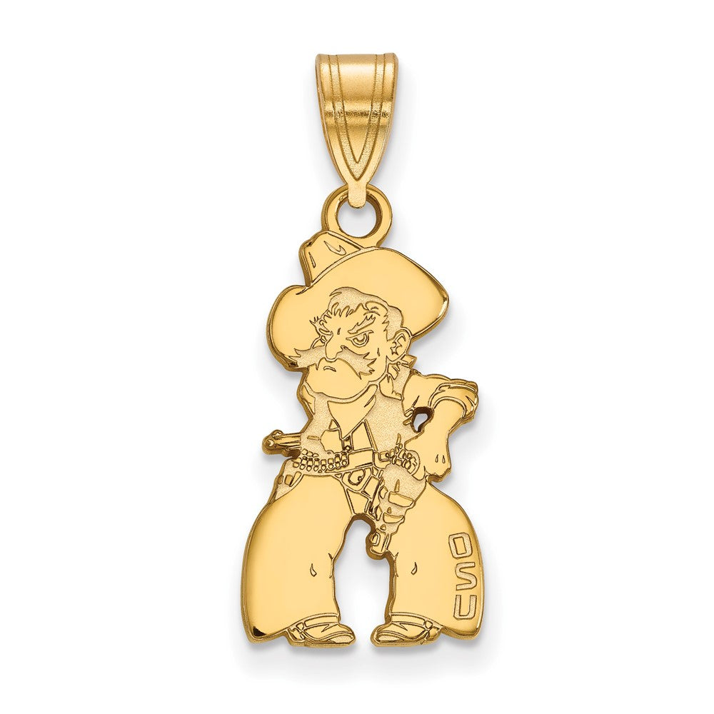 14K Gelbgold Logoart Oklahoma State University Cowboy Groß Anhänger