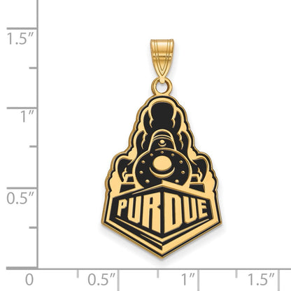 Vergoldet Sterlingsilber Logoart Purdue University Boilermakers Zug Logo Extra Groß Emailliert Anhänger