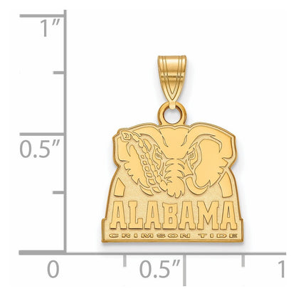 Vergoldet Sterlingsilber Logoart University Of Alabama Elefant Klein Anhänger