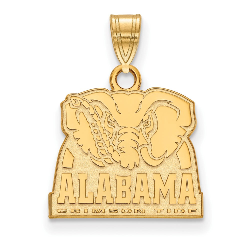 Vergoldet Sterlingsilber Logoart University Of Alabama Elefant Klein Anhänger